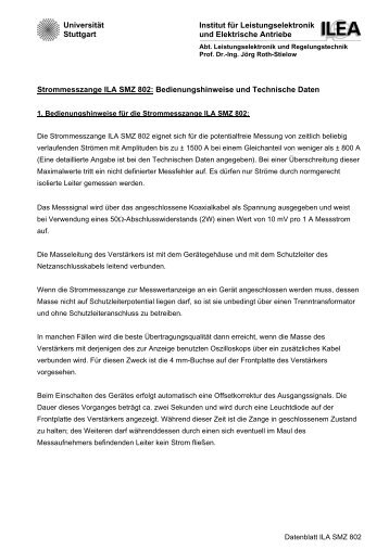 SMZ 802 - Institut für Leistungselektronik und Elektrische Antriebe ...