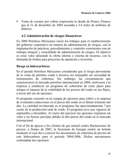 Memoria de Labores 2004 - Pemex