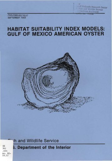 habitat suitability index models: gulf of mexico american oyster