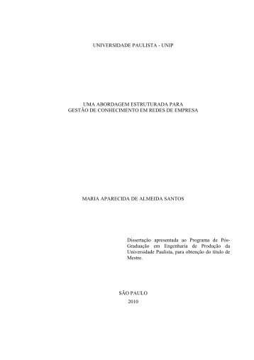 Uma Abordagem Estruturada para GestÃ£o do Conhecimento - Unip