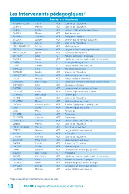 Semestre 2 - IUFM