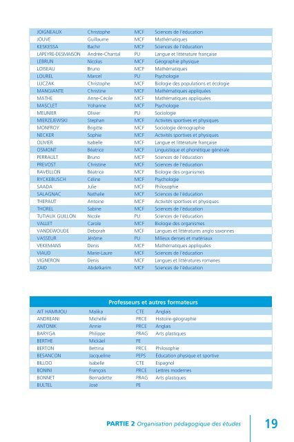 Semestre 2 - IUFM