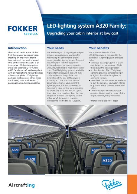 Leaflet LED lighting system A320 - low cost cabin ... - Fokker Services