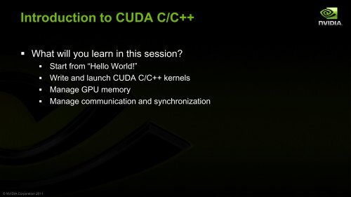 Introduction to CUDA C/C++