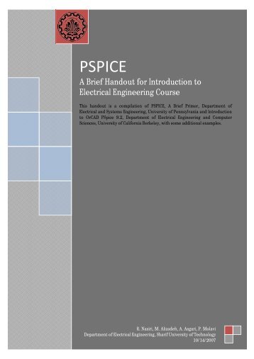 PSPICE Handout - Department of Electrical Engineering - Sharif ...