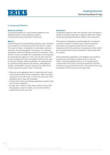 ERIKS nv - O-ring Technical Handbook - Compound Selection