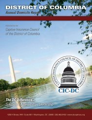 Annual Domicile Report - Captive Insurance Council of the District of ...