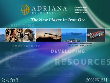 å¬å¸ä»ç» - Adriana Resources Inc.