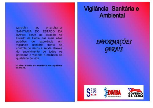 VigilÃƒÂ¢ncia SanitÃƒÂ¡ria e Ambiental: InformaÃƒÂ§ÃƒÂµes Gerais