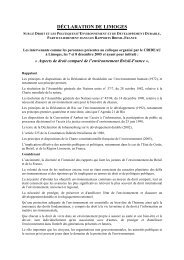 Déclaration de Limoges sur le droit et les politiques d ... - CIDCE