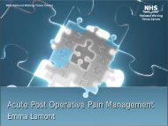Acute Post Operative Pain Management Emma Lamont - 18 Weeks