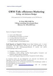 GWH-Talk: effizientes Marketing - Ulbing consulting