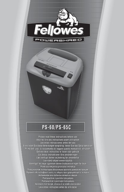 PS60 Manual - Fellowes