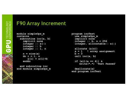 Tutorial: Introduction to CUDA Fortran | GTC 2013