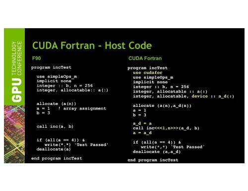 Tutorial: Introduction to CUDA Fortran | GTC 2013