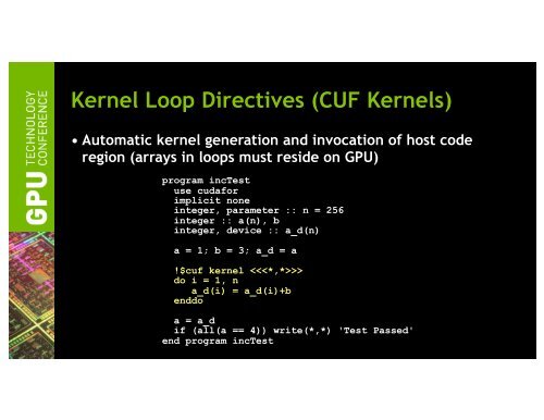 Tutorial: Introduction to CUDA Fortran | GTC 2013