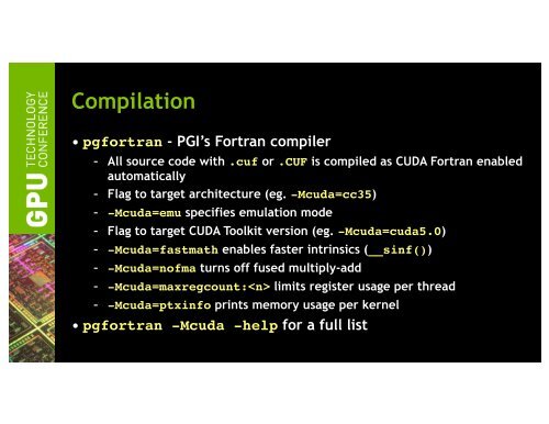 Tutorial: Introduction to CUDA Fortran | GTC 2013