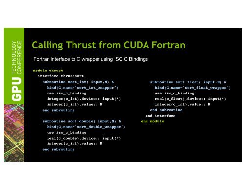 Tutorial: Introduction to CUDA Fortran | GTC 2013