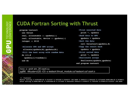 Tutorial: Introduction to CUDA Fortran | GTC 2013