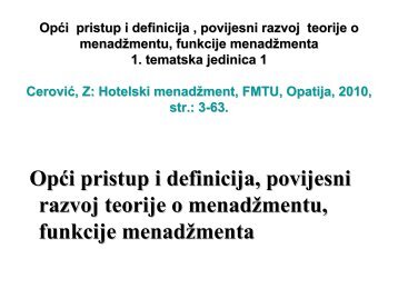 OpÄi pristup i definicija , povijesni razvoj teorije o ... - LUMENS