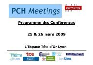 Programme des ConfÃ©rences 25 & 26 mars 2009 - PCH Meetings