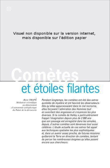 Comètes et étoiles filantes - Palais de la découverte