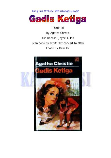 Third Girl by Agatha Christie Alih bahasa: Joyce K. Isa Scan book by ...