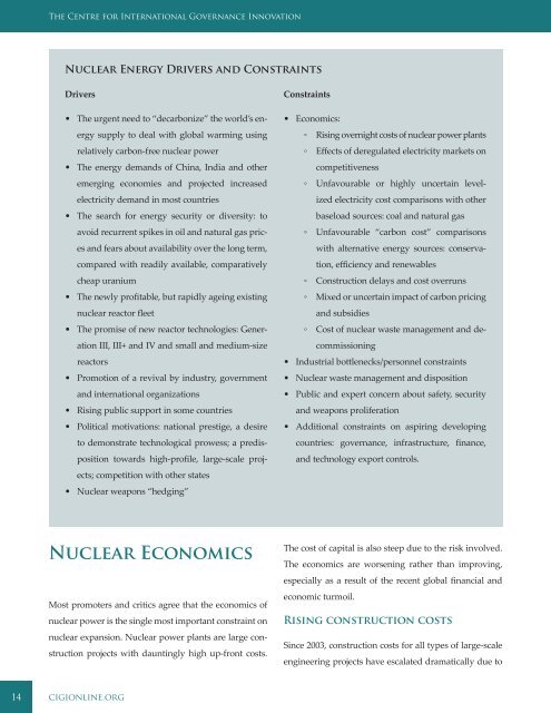 THE FUTURE OF NUCLEAR ENERGY TO 2030 AND ITS ... - acuns