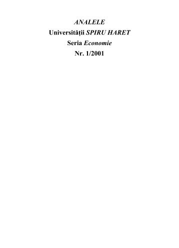 Revista Anale - Seria Economie nr.1 - Universitatea Spiru Haret