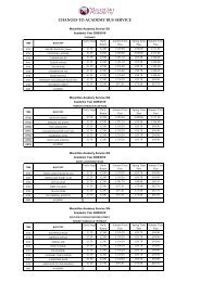 CHANGES TO ACADEMY BUS SERVICE - Macmillan Academy