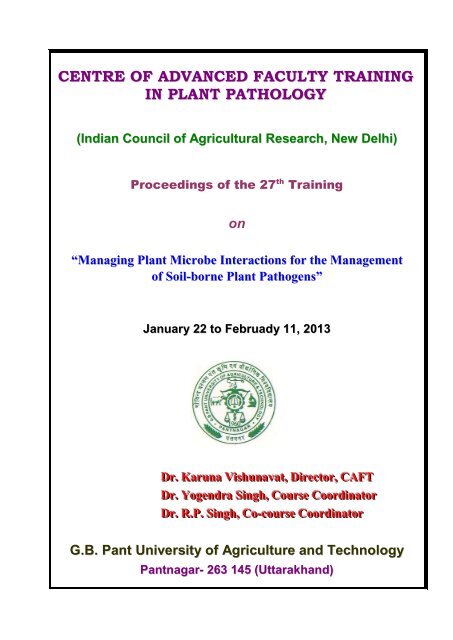 Managing Plant Microbe Interactions for the Management of Soil ...