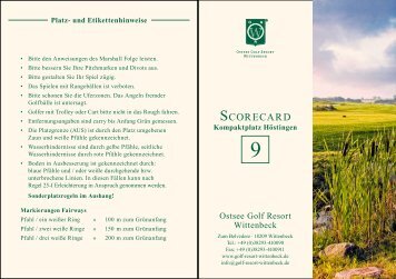 SCORECARD - Golf Club Wittenbeck
