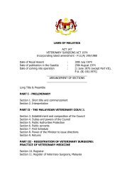 LAWS OF MALAYSIA ACT 147 VETERINARY SURGEONS ACT ...