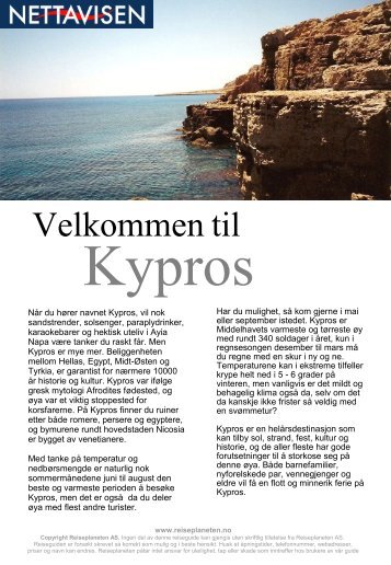 Kypros Reiseguide copyright www.reiseplaneten.no