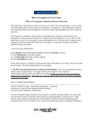 How to Compose a Cover Letter - Ryerson Department of Physics