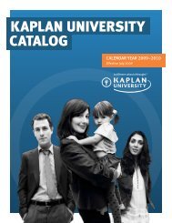 KAPLAN UNIVERSITy CATALOG - Kaplan University | KU Campus