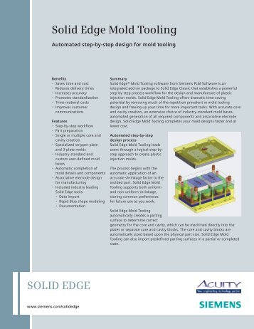 Solid Edge Mold Tooling - Siemens PLM Software