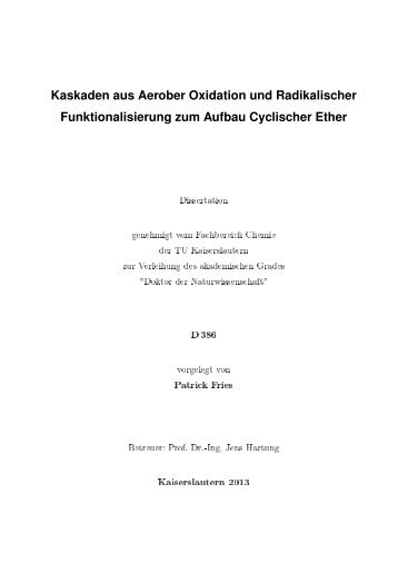 Kaskaden aus Aerober Oxidation und Radikalischer ... - KLUEDO