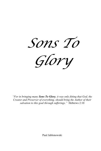 Download E-book - Sons To Glory books