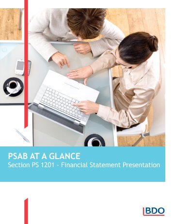 PSAB at a Glance: Section PS 1201 - Financial ... - BDO Canada