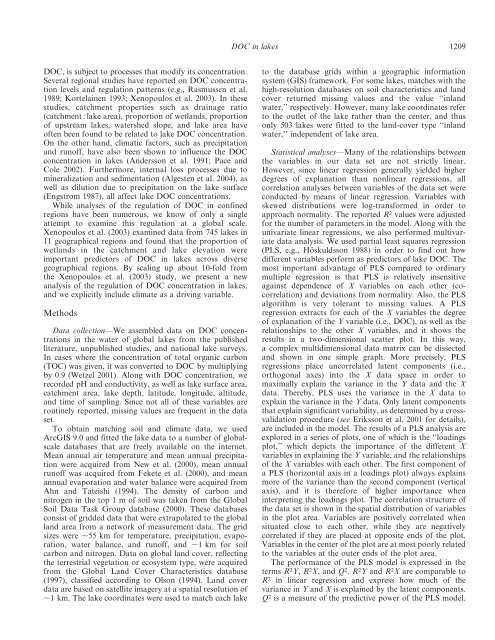 Patterns and regulation of dissolved organic carbon