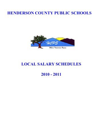 Local and State Salary Schedules - Henderson County Public Schools