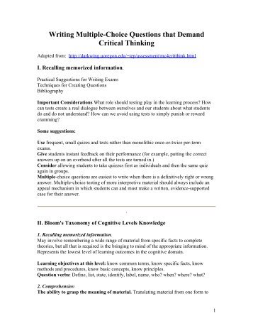 critical thinking multiple choice exams critical thinking multiple choice exams