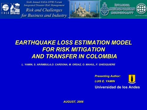 earthquake loss estimation model - IIASA