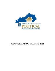 Kentucky RPAC Training Manual - Kentucky Association of ...
