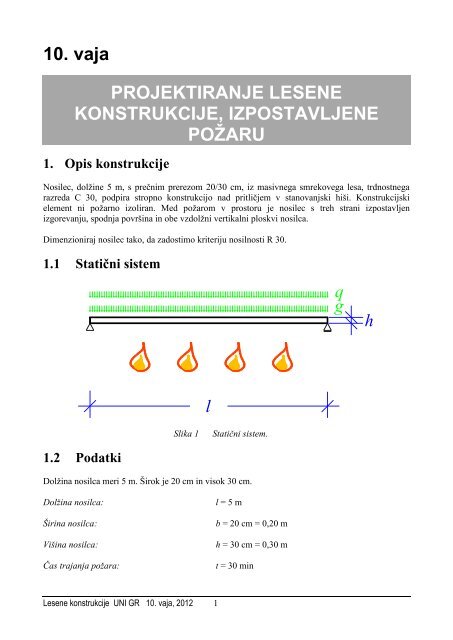 10. vaja PROJEKTIRANJE LESENE KONSTRUKCIJE ...