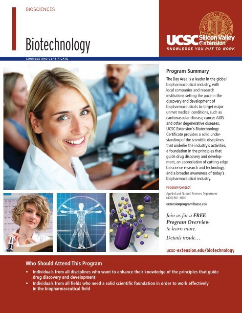 Biotechnology brochure - UCSC Extension Silicon Valley