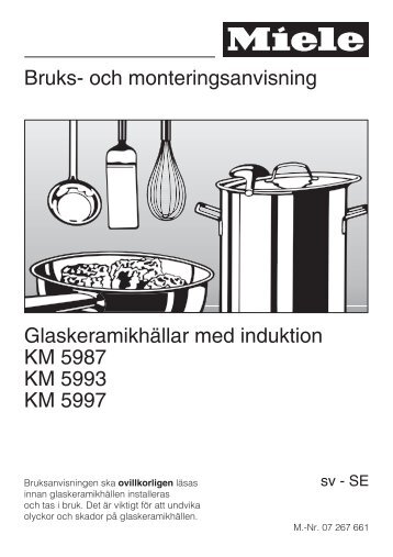 Bruks- och monteringsanvisning GlaskeramikhÃ¤llar med induktion ...