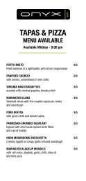 tapas & pizza menu available