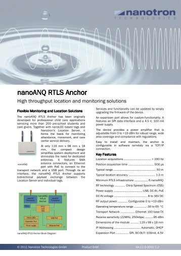 nanoANQ RTLS Anchor nanoANQ RTLS Anchor - Nanotron